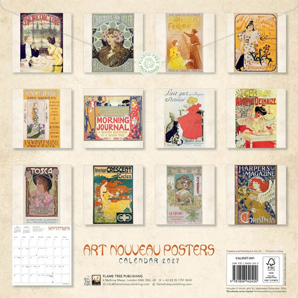 Flame Tree Art Nouveau Posters Kalender 2027