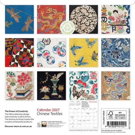 Flame Tree Chinese Textiles Kalender 2027 Mini