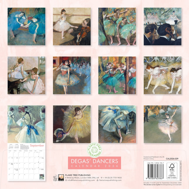 Flame Tree Degas Dancers Kalender 2026