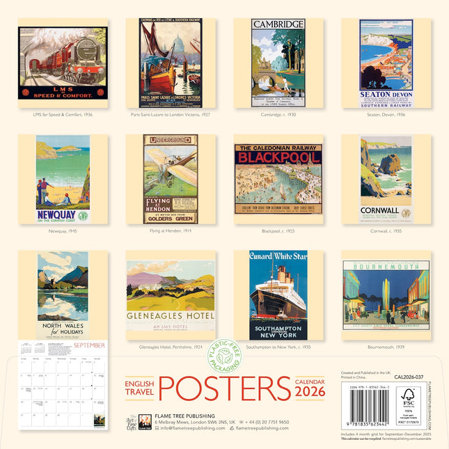 Flame Tree English Travel Posters Kalender 2026