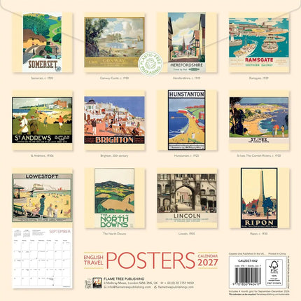 Flame Tree English Travel Posters Kalender 2027