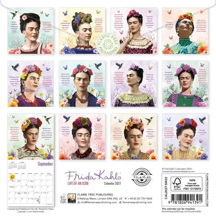 Flame Tree Frida Kahlo Kalender 2027 Mini