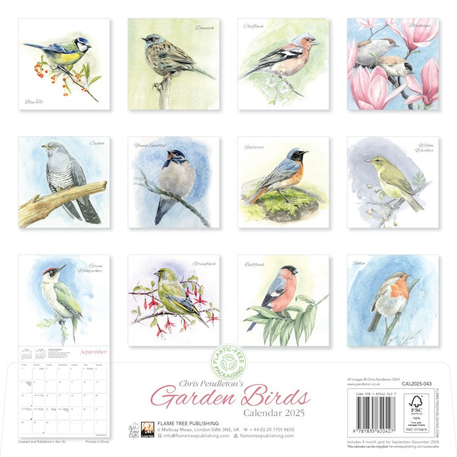 Flame Tree Garden Birds Kalender 2025