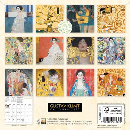 Flame Tree Gustav Klimt Kalender 2027 Mini
