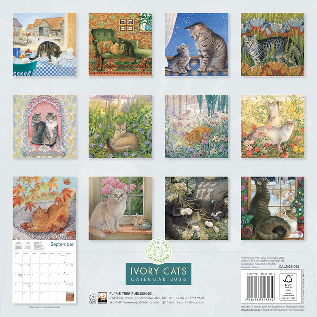 Flame Tree Ivory Cats Kalender 2026