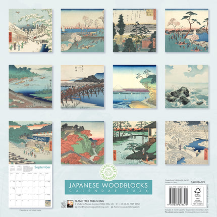 Flame Tree Japanese Woodblocks Kalender 2026