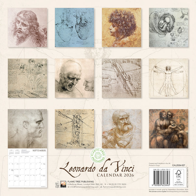 Flame Tree Leonardo da Vinci Kalender 2026