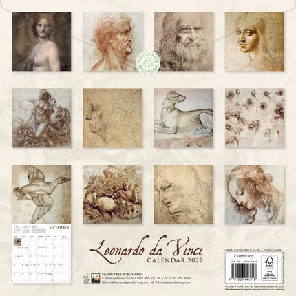 Flame Tree Leonardo da Vinci Kalender 2027
