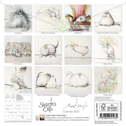 Flame Tree Ronald Searle's Cats Kalender 2027 Mini