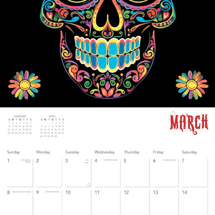 Flame Tree Sugar Skulls Kalender 2026