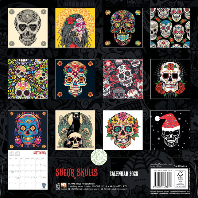Flame Tree Sugar Skulls Kalender 2026