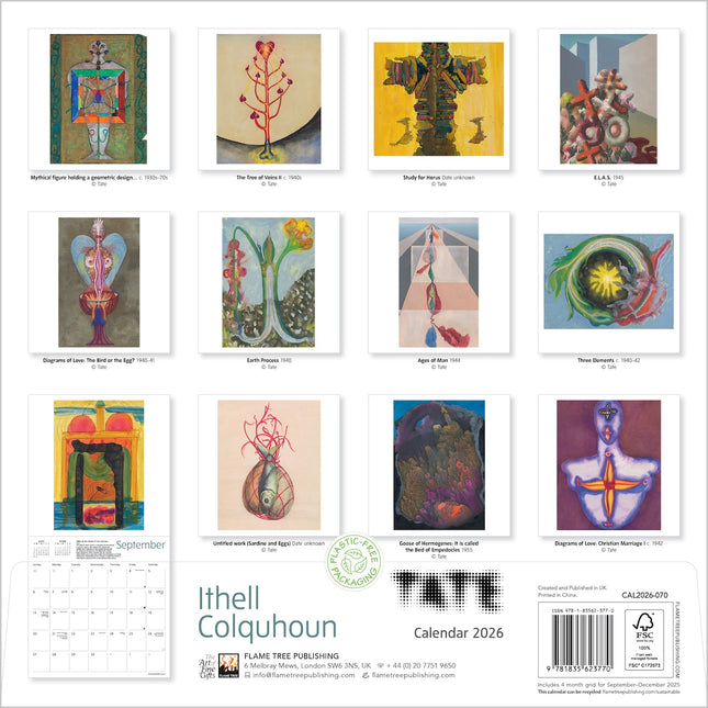 Flame Tree Tate: Ithell Colquhoun Kalender 2026