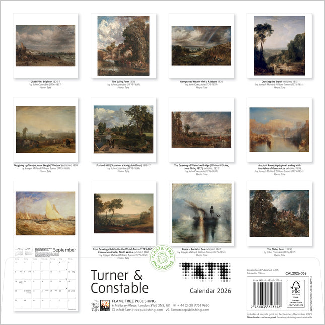 Flame Tree Tate: Turner and Constable Kalender 2026