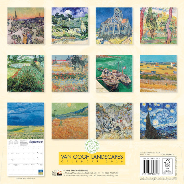 Flame Tree Vincent van Gogh Landscapes Kalender 2026