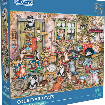 Gibsons Courtyard Cats Puzzel 1000 Stukjes