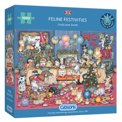 Gibsons Feline Festivities Puzzel 1000 Stukjes