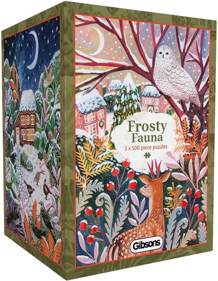 Gibsons Frosty Fauna Puzzel 3 x 500 Stukjes
