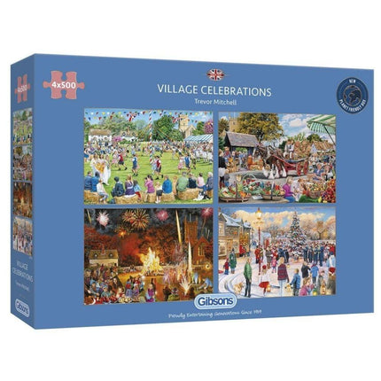 Gibsons Village Celebrations Puzzel 4x 500 Stukjes
