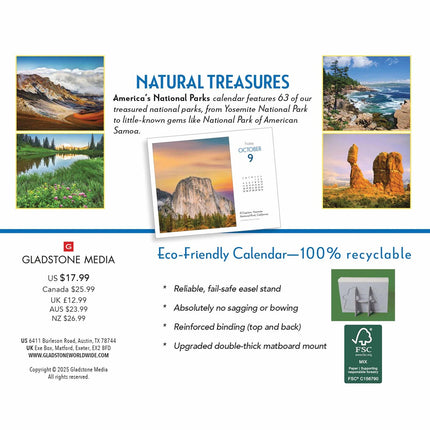 Gladstone Media National Parks Scheurkalender 2026 Boxed