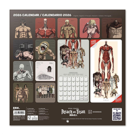 Grupo Attack on Titan Kalender 2026
