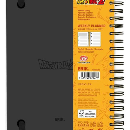 Grupo Dragon Ball Z School Agenda 2026-2027 ( aug - juli )