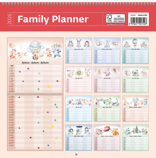 Helma Familieplanner 2026 voor 5 personen