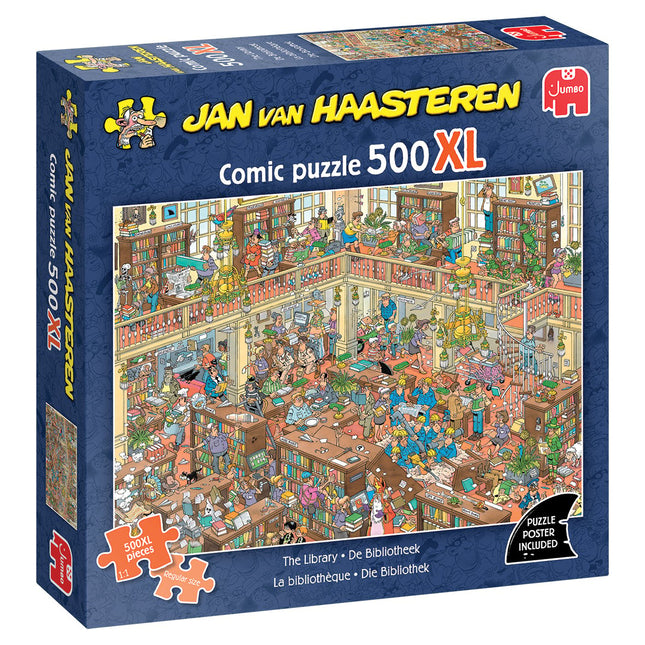Jan van Haasteren Jan van Haasteren De Blibiotheek Puzzel 500 XL Stukjes