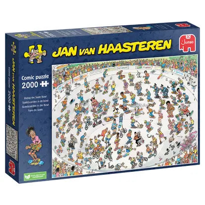 Jumbo Jan van Haasteren – Skateboarden In De Bowl Puzzel 2000 Stukjes