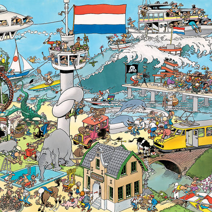 Jumbo Jan van Haasteren – Ter land, ter zee en in de lucht en Verkeerschaos Puzzel 2x 1000 Stukjes