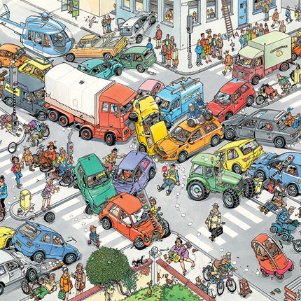 Jumbo Jan van Haasteren – Ter land, ter zee en in de lucht en Verkeerschaos Puzzel 2x 1000 Stukjes
