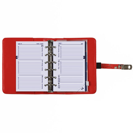 Kalpa Hervulbare Pocket 6 Ringband Planner Bloemenzee Rood