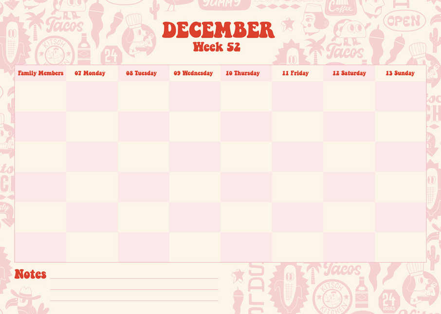 Kitch Kitchen Kitch Kitchen Family Planner 2026 Mexican