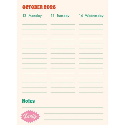 Kitsch Kitchen Kitsch Kitchen Schoolagenda 2026-2027 El Restaurante Yummy