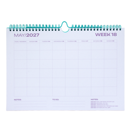 Kitsch Kitchen Pepa Lani Family Planner 2027 Flowerbirds