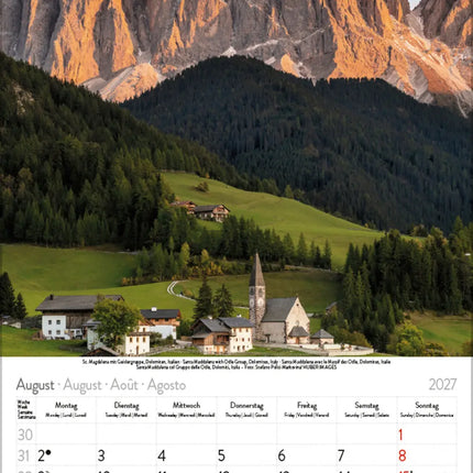 Korsch Verlag Alpen Kalender Klein 2027