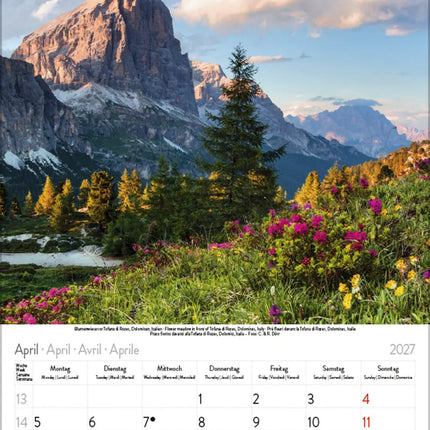 Korsch Verlag Alpen Kalender Klein 2027