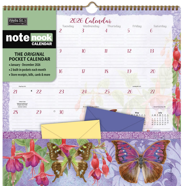 LANG Butterflies Pocket Note Nook Kalender 2027