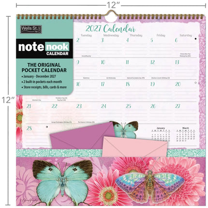 LANG Butterflies Pocket Note Nook Kalender 2027