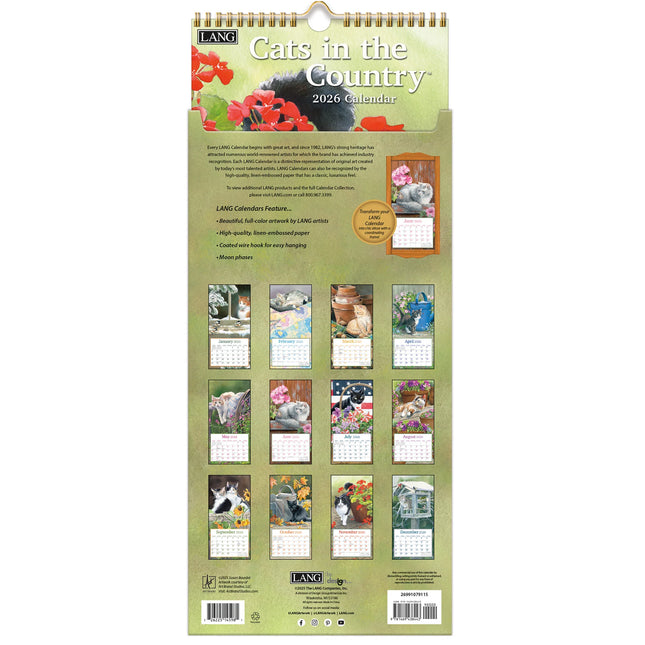 LANG Cats in the Country Kalender 2026 Small