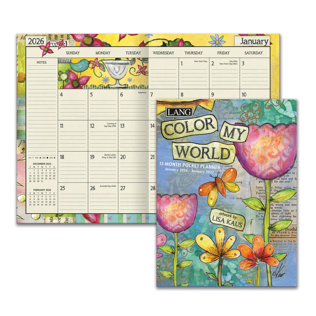 LANG Color my World  Pocket Agenda 2026