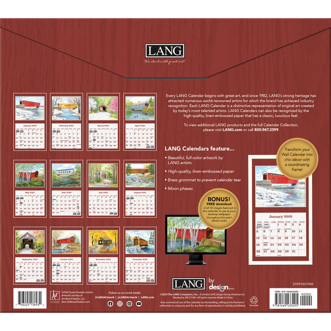 LANG Covered Bridge Kalender 2025