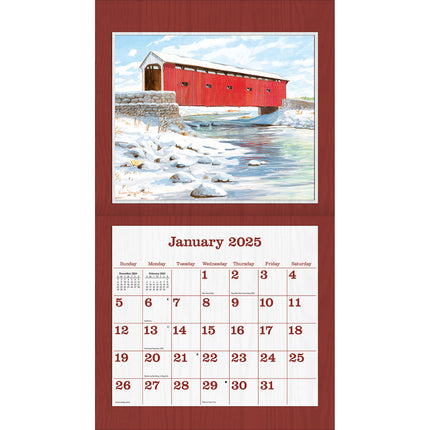 LANG Covered Bridge Kalender 2025