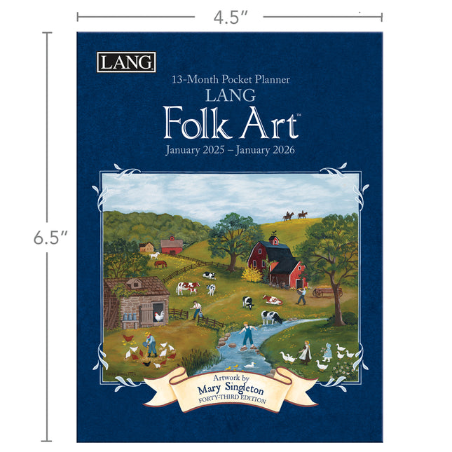 LANG Folk Art Pocket Agenda 2025