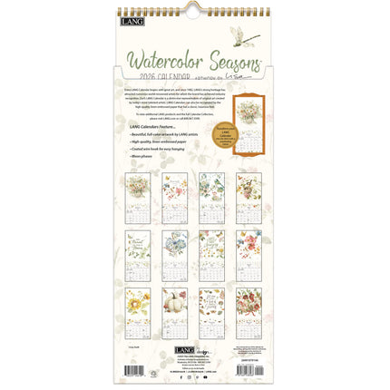 LANG Watercolor Seasons Kalender 2026 Small