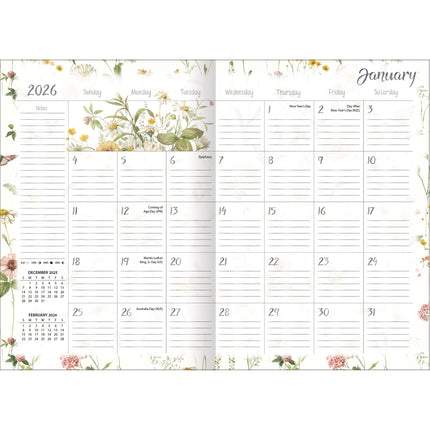 LANG Watercolor Seasons Zakagenda 2026