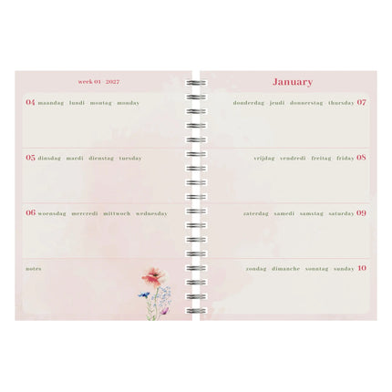 Lannoo Flowers Desk Agenda 2027 Yellow