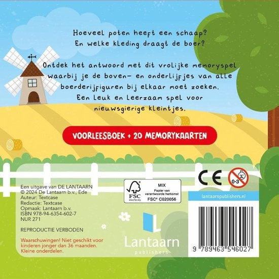 Lantaarn Kun je mij Vinden? Op de boerderij. Voorleesboek en Memoryspel
