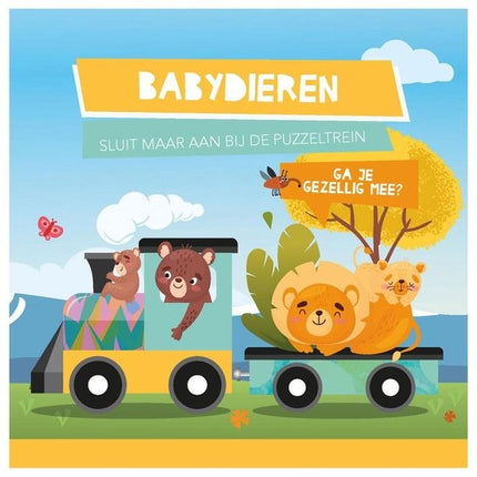 Lantaarn Puzzeltrein en Voorleesboek Babydieren