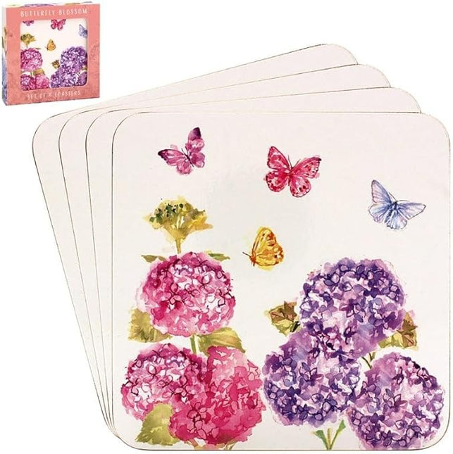 Leonardo Lesser & Pavey Butterfly Blossom Onderzetters 4 Stuks