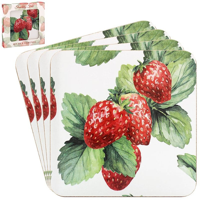 Leonardo Lesser & Pavey Strawberry Field Onderzetters – Set van 4 stuks